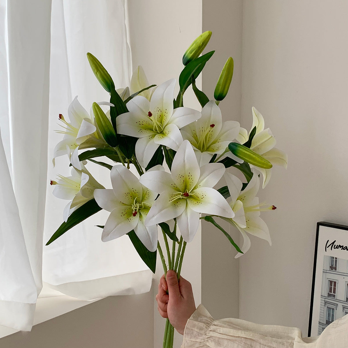 Luxury Real Touch Oriental Lily Stem | Lifelike F-aux Stargazer Lily