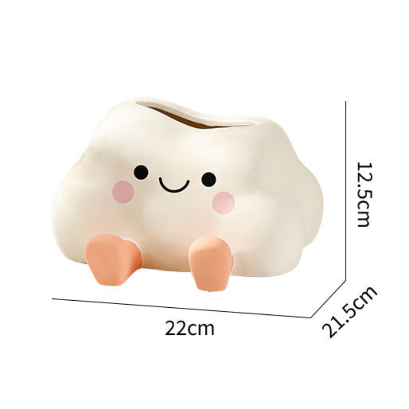 Cute Cloud Tissue Box Cover with Phone Stand | Kawaii Desk Accessory