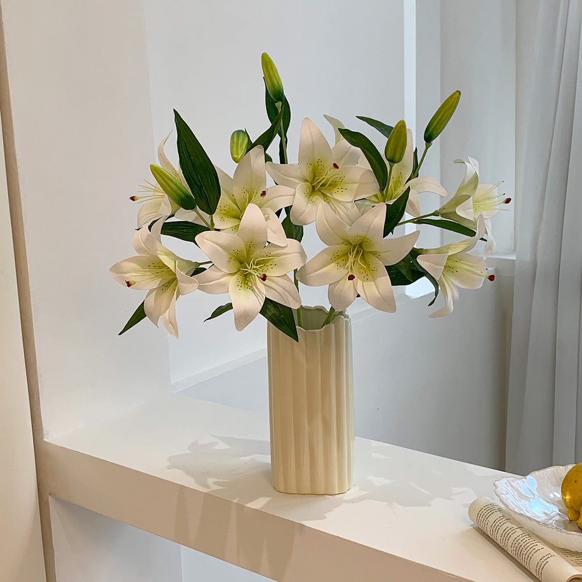 Luxury Real Touch Oriental Lily Stem | Lifelike F-aux Stargazer Lily
