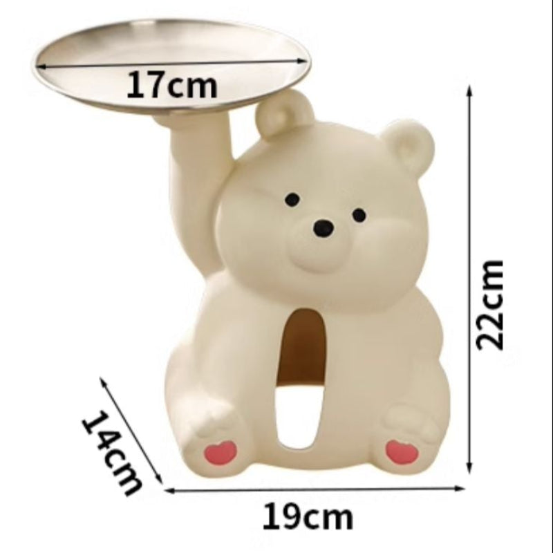 2-in-1 Cute Animal Tissue Box Cover with Valet Tray | Desk & Entryway Organizer