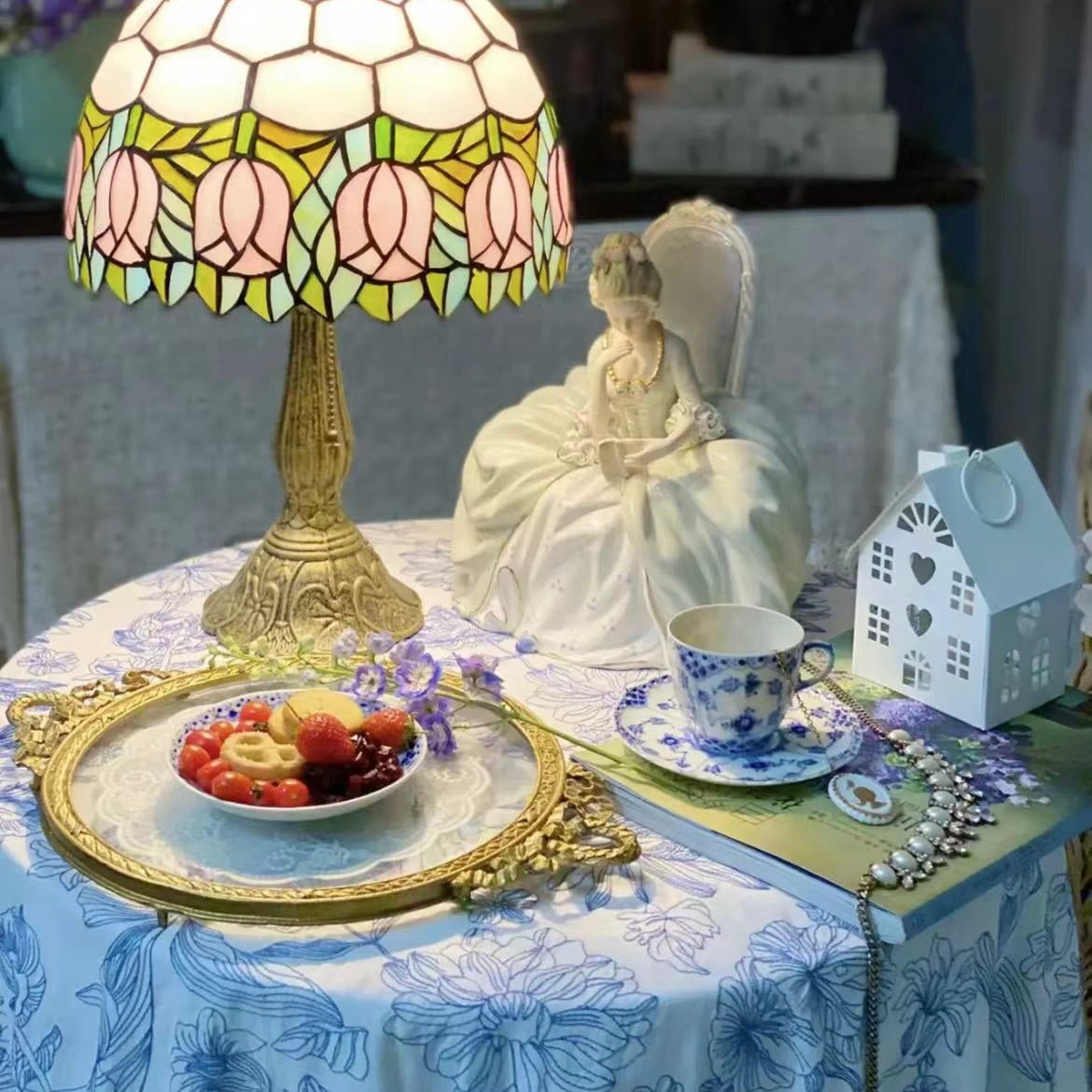 Rococo Style Reading Lady Porcelain Figurine | Hand-Painted Classical Statue