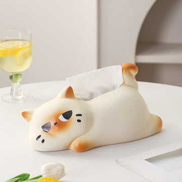 Grumpy Cat Ceramic Tissue Box Cover | Funny & Quirky Home Office Decor