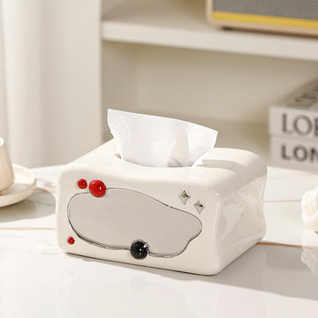 Retro TV Ceramic Tissue Box Cover | Vintage Space Age & Funky Decor