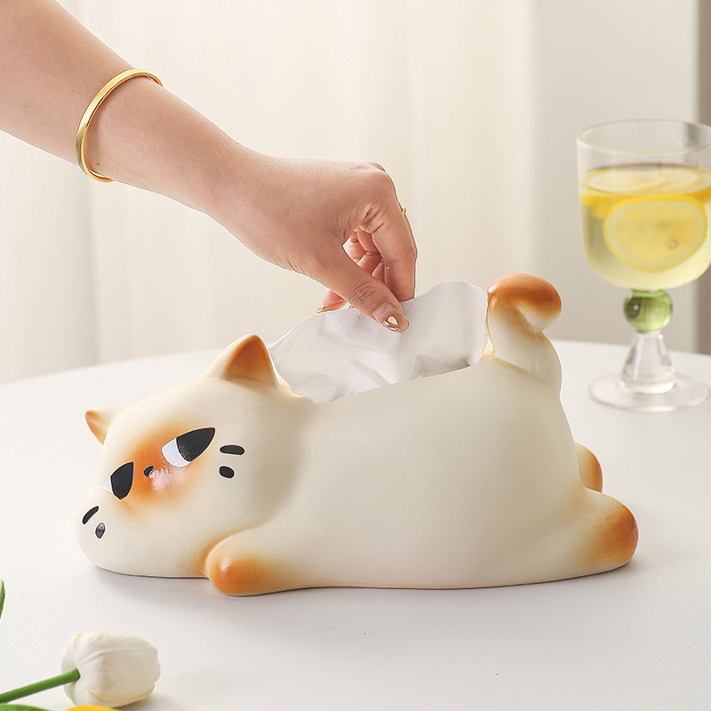 Grumpy Cat Ceramic Tissue Box Cover | Funny & Quirky Home Office Decor