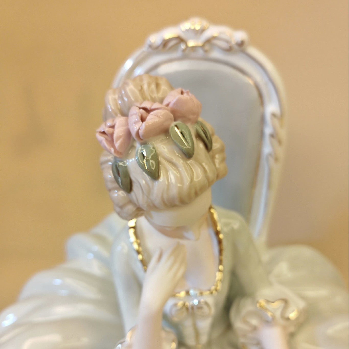 Rococo Style Reading Lady Porcelain Figurine | Hand-Painted Classical Statue