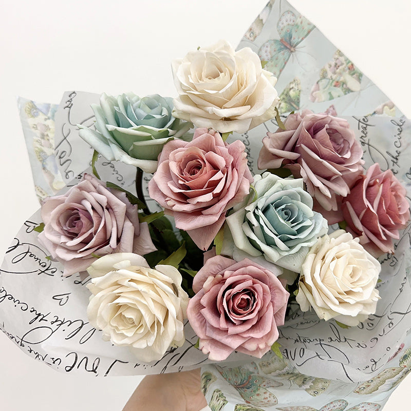 Realistic Vintage English Rose | Faux Stem with Reflexed Petals
