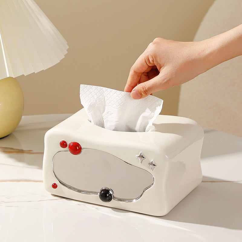 Retro TV Ceramic Tissue Box Cover | Vintage Space Age & Funky Decor