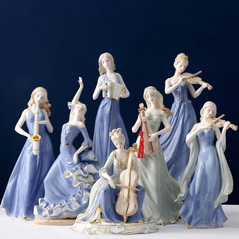"The Sonata" Porcelain Violinist Figurine | Collectible European Style Decor