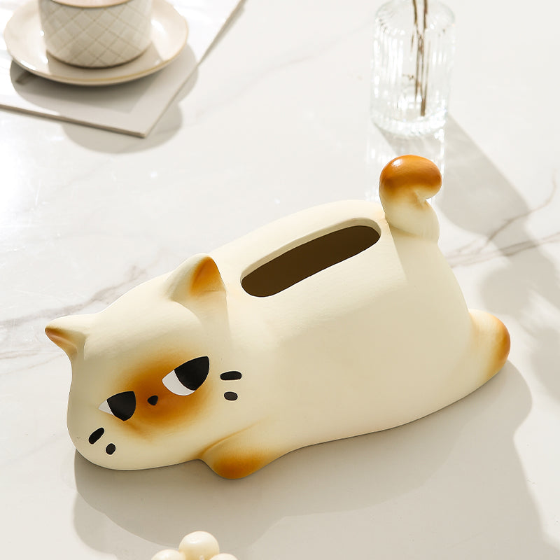 Grumpy Cat Ceramic Tissue Box Cover | Funny & Quirky Home Office Decor