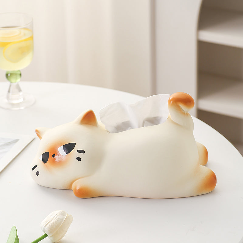 Grumpy Cat Ceramic Tissue Box Cover | Funny & Quirky Home Office Decor