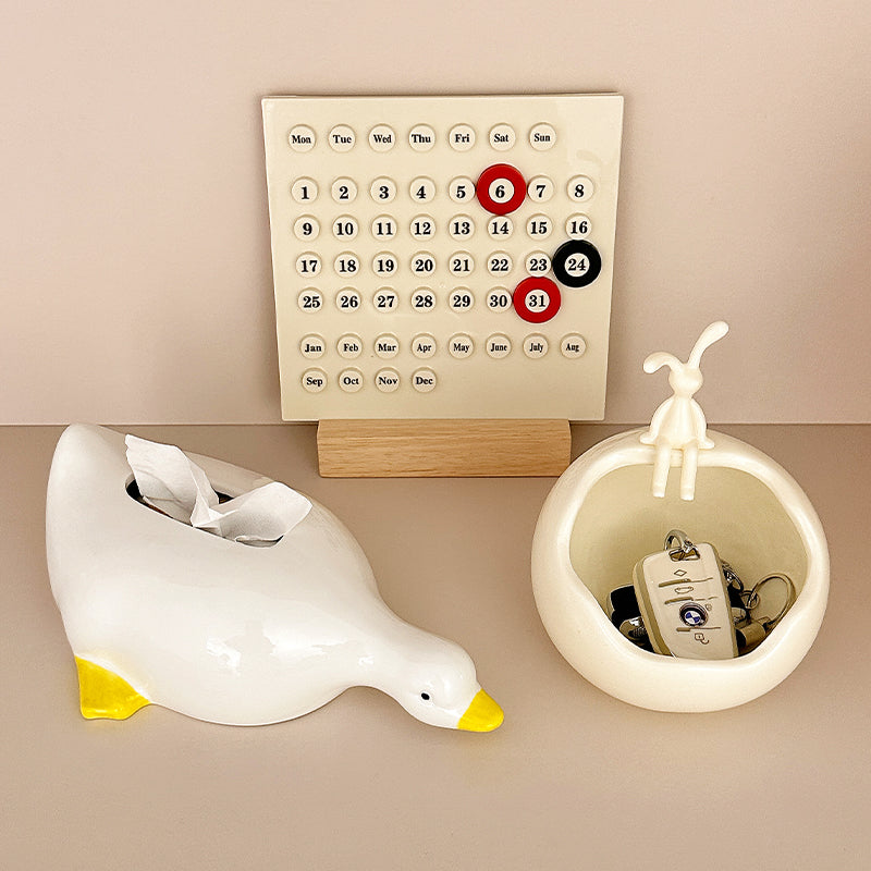 Goofy Goose Ceramic Tissue Box Cover | Funny & Quirky Desk Accessory