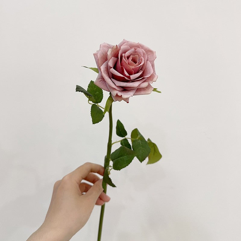 Realistic Vintage English Rose | Faux Stem with Reflexed Petals