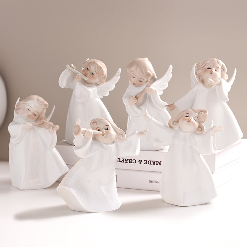 Heavenly Virtues Porcelain Angel Figurines | Set of 6 Collectible Messengers