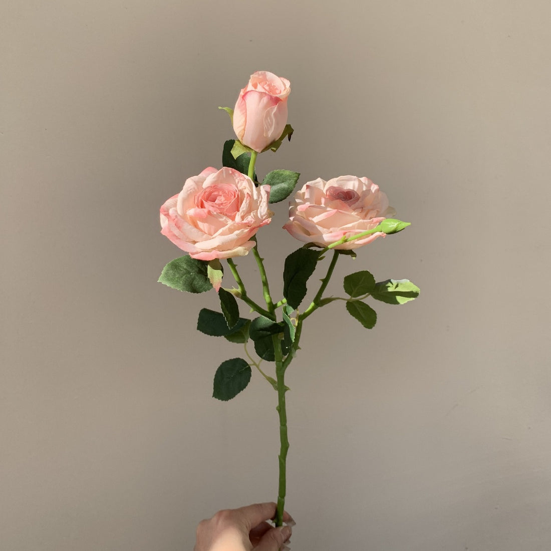 Realistic English Rose Spray | Multi-Head Faux Rose Stem for Bouquets