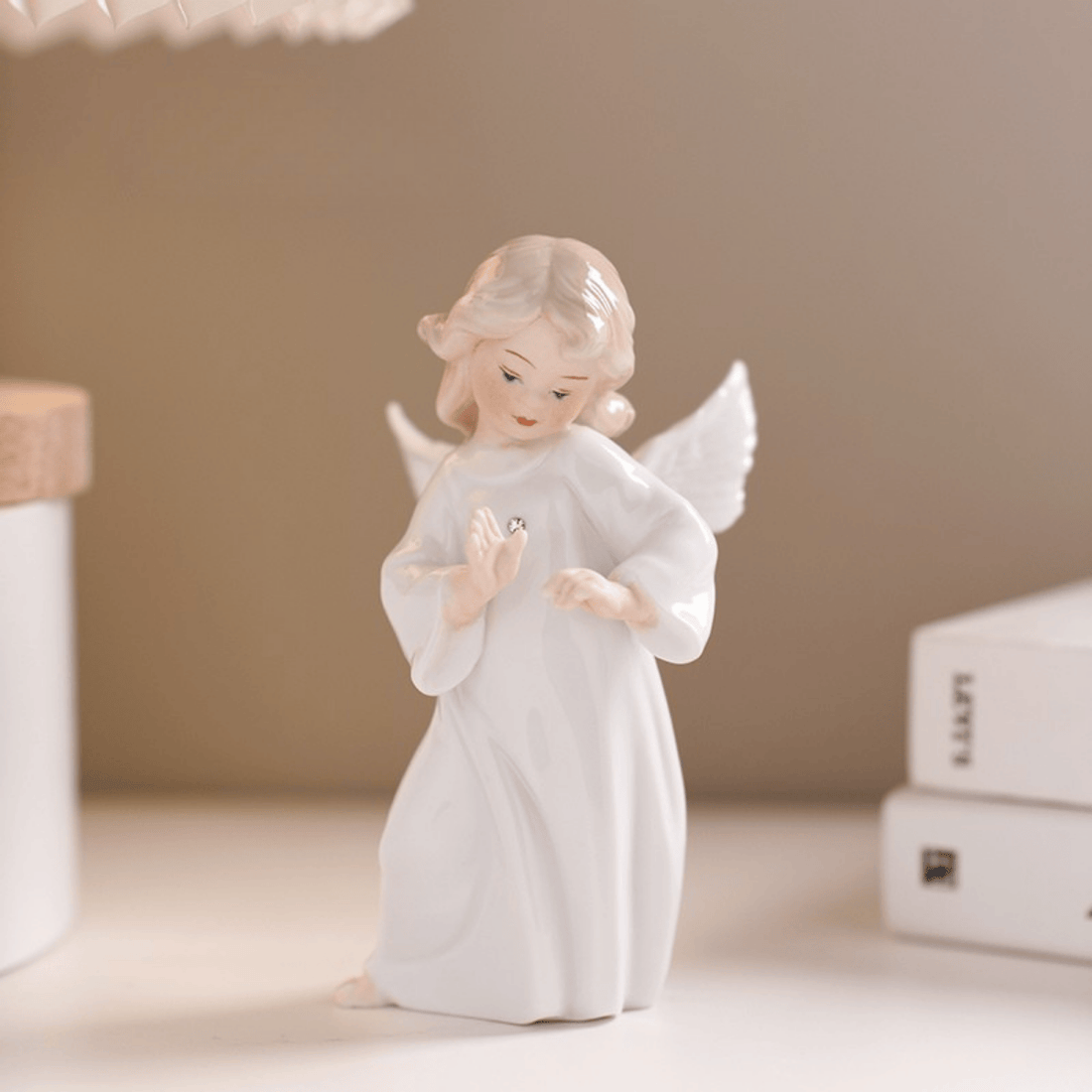 Heavenly Choir Porcelain Angel Figurines | Set of 5 Collectible Cherubs