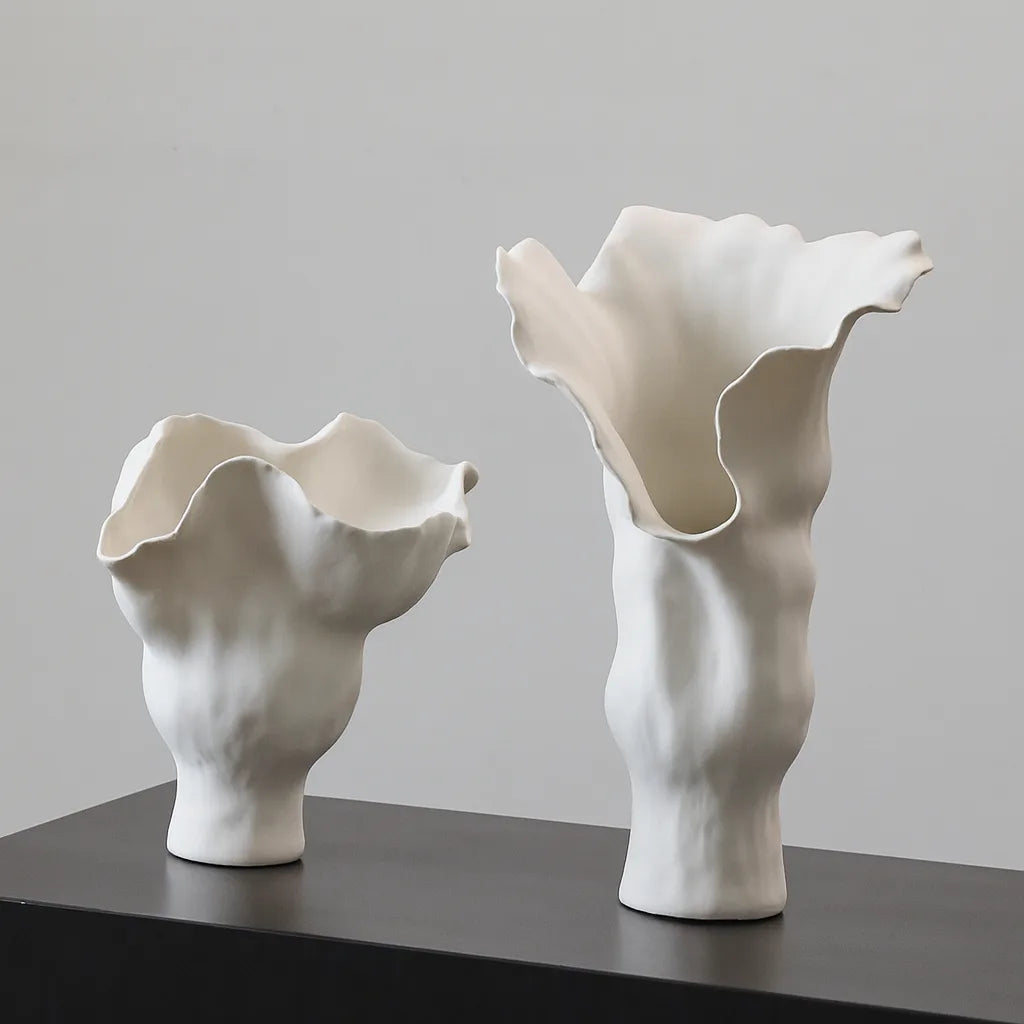 "The Bloom" Sculptural Floor Vase | Handcrafted Organic Form Statement Piece