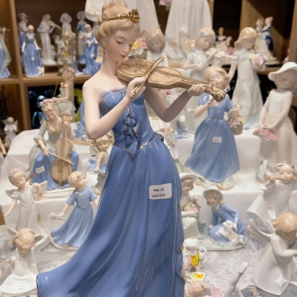 "The Sonata" Porcelain Violinist Figurine | Collectible European Style Decor
