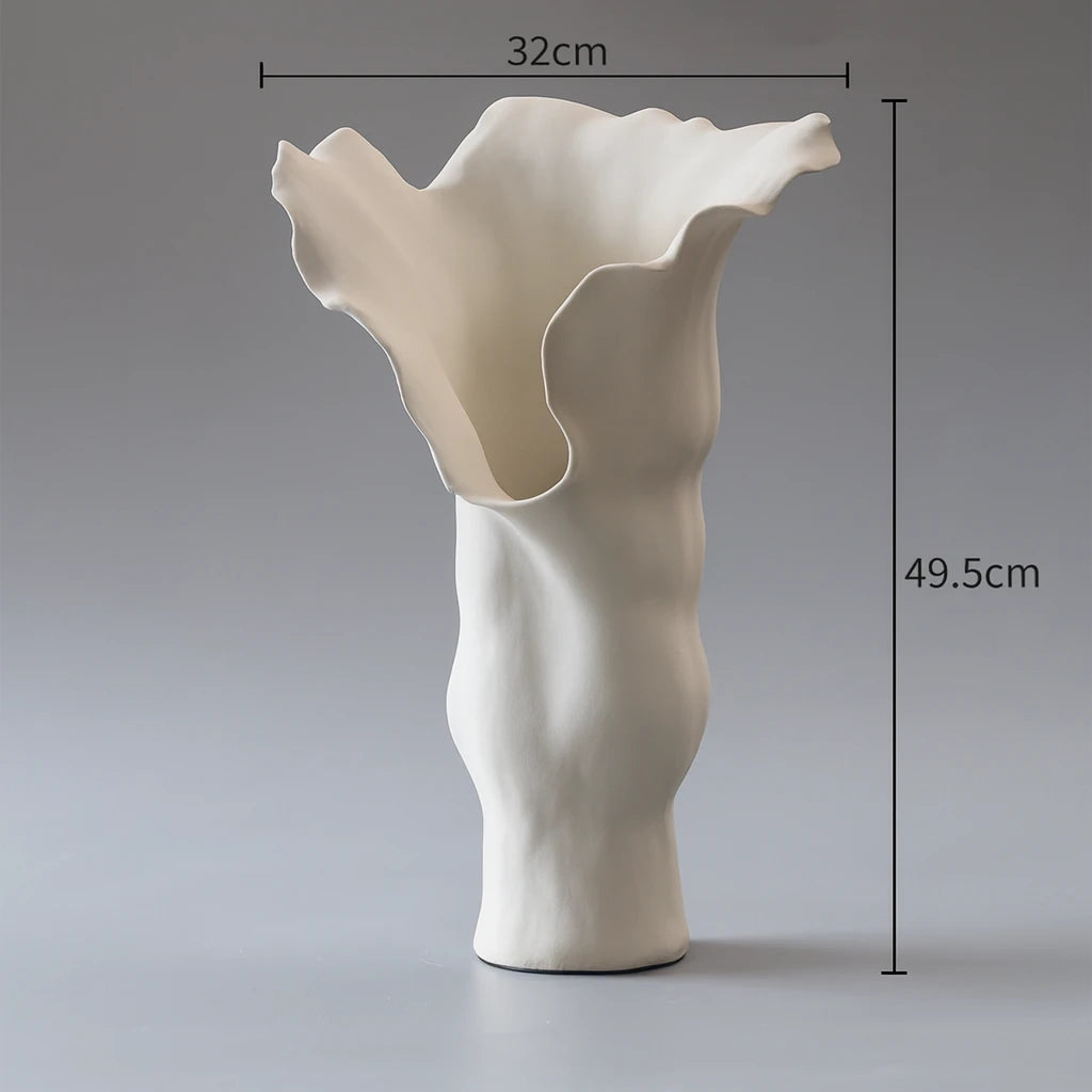 "The Bloom" Sculptural Floor Vase | Handcrafted Organic Form Statement Piece