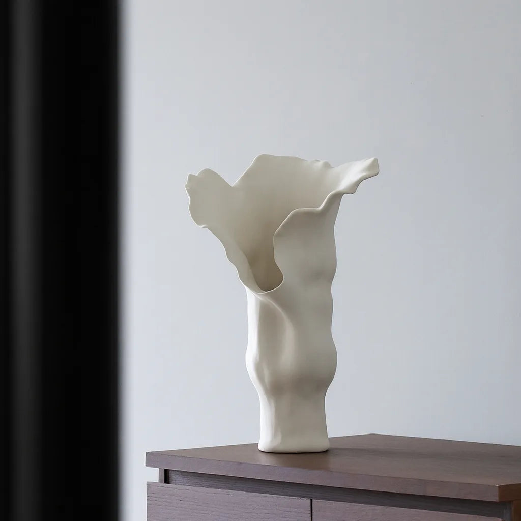"The Bloom" Sculptural Floor Vase | Handcrafted Organic Form Statement Piece