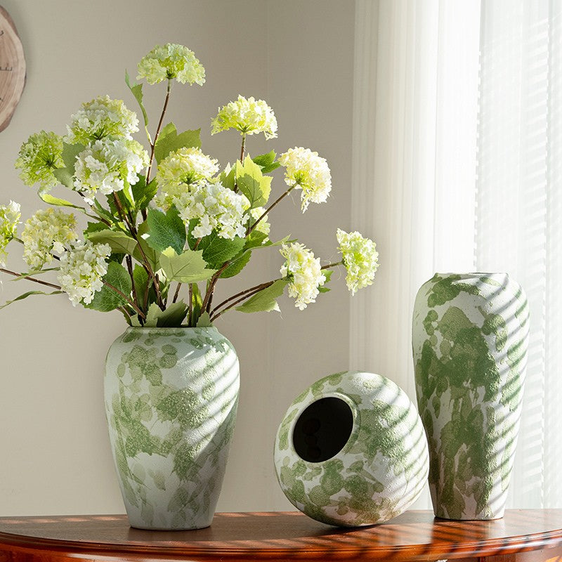 "Moss Garden" Green Splatter Vase | Artisan Wabi-Sabi Decor