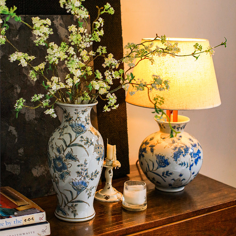 Luxury Gilded Chinoiserie Vase | Blue & White Porcelain Decor