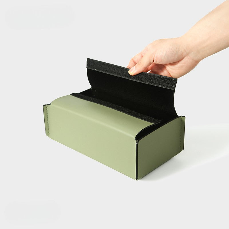 Modern Tailored Leather Tissue Box