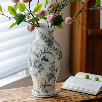 Luxury Gilded Chinoiserie Vase | Blue & White Porcelain Decor