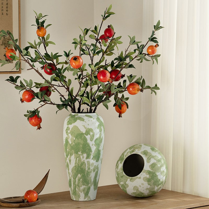 "Moss Garden" Green Splatter Vase | Artisan Wabi-Sabi Decor