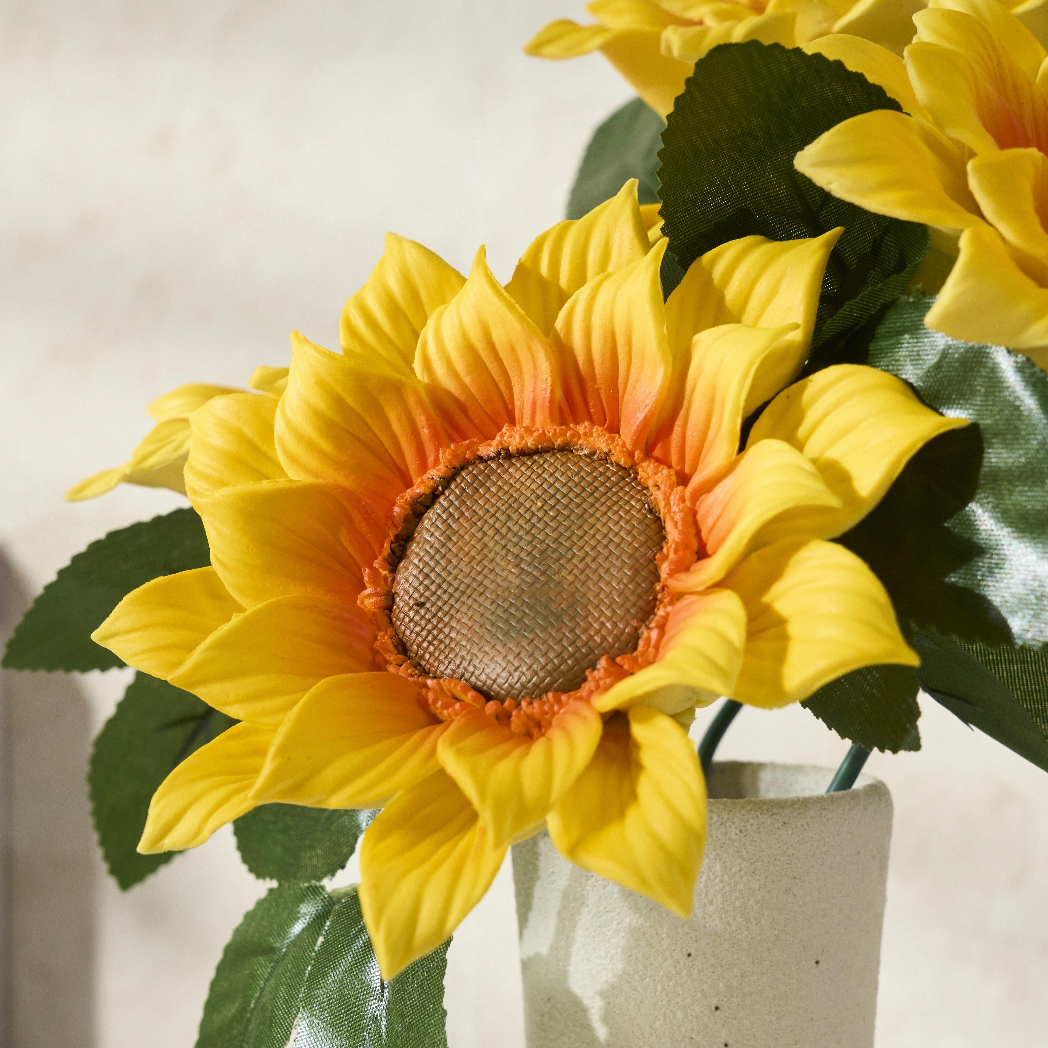 "The Sunshine Bouquet" Set | Handcrafted Porcelain Sunflowers in Ceramic Vase