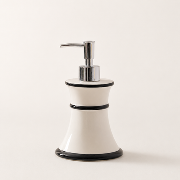 Sculptural Contoured Ceramic Soap Dispenser | French Modernist Decor