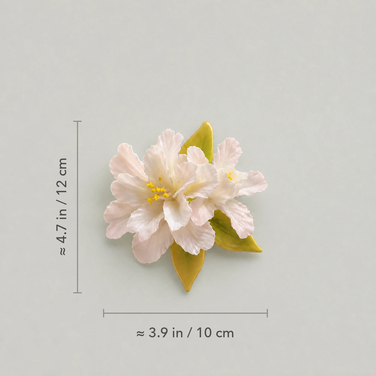 Ceramic crabapple refrigerator magnet, approx. 3.9 in W × 4.7 in H (10 × 12 cm).