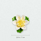 Petite fleur de lotus – Accent jaune doré, diamètre 2,8 po / 7 cm