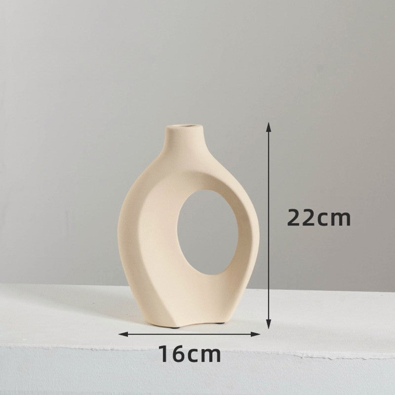 Sculptural Ceramic Vase Duo | Modern Entryway & Table Decor