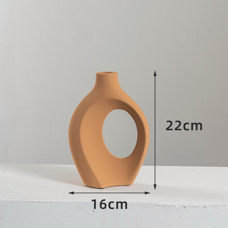 Sculptural Ceramic Vase Duo | Modern Entryway & Table Decor