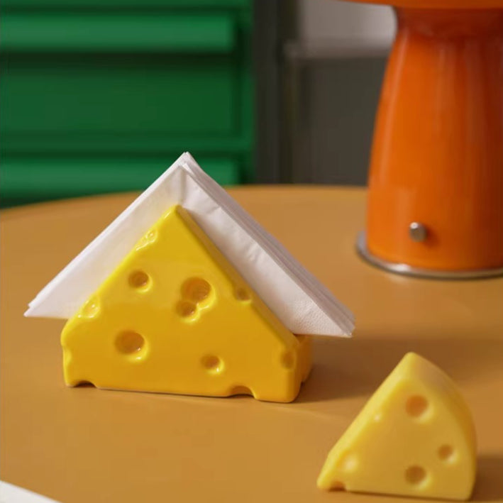Porte-serviettes en céramique fantaisie inspiré de la nourriture | Art de table fromage & crackers