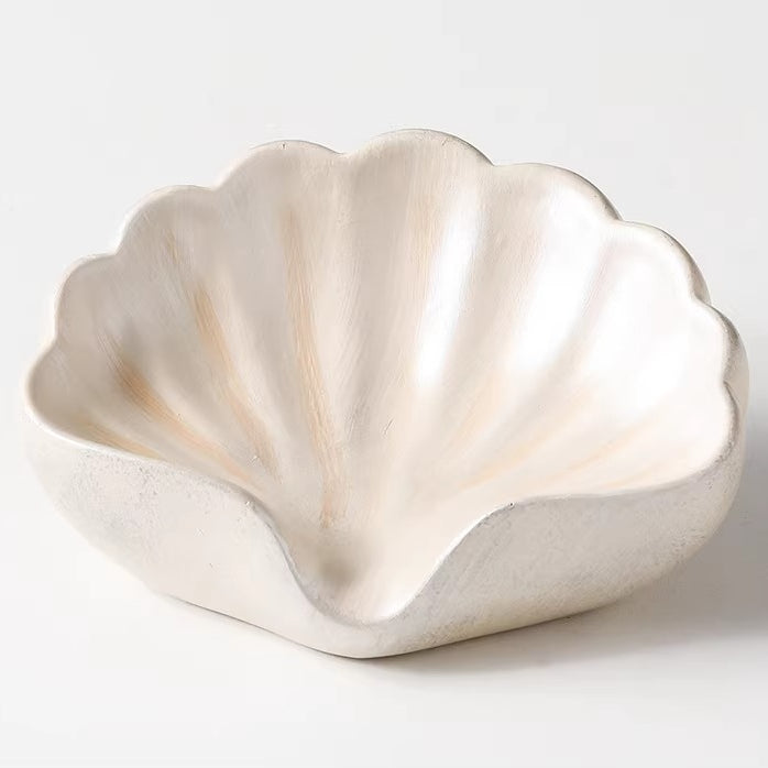 Porte-savon en céramique coquillage nacré | Décor côtier auto-vidant