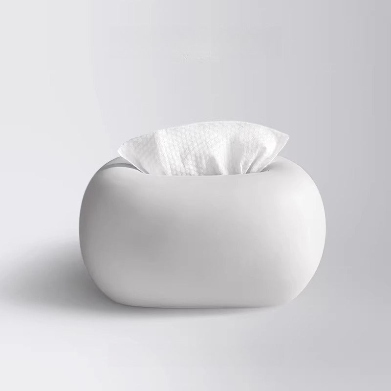 Sculptural Rounded Ceramic Tissue Box | Organic Minimalist Decor