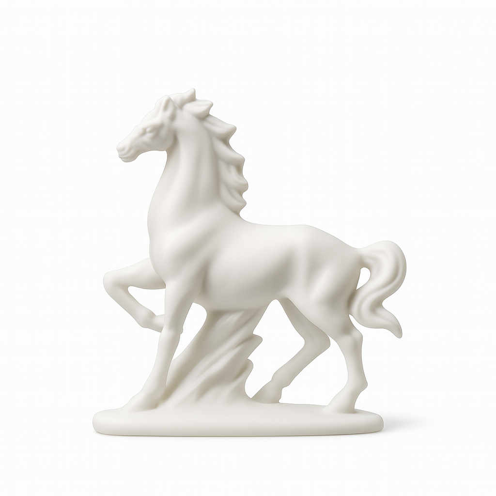 Minimalist White Horse Figurines