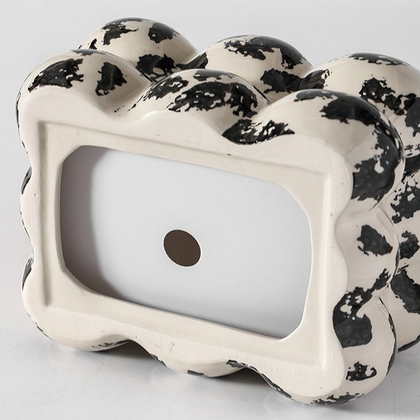 Ink Splatter Bubble Ceramic Tissue Box Cover | Modern Art Decor