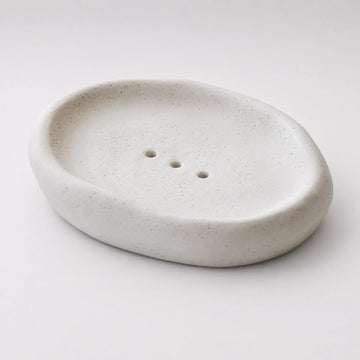 Organic Pebble Ceramic Soap Vessel | Sculptural Minimalist Decor