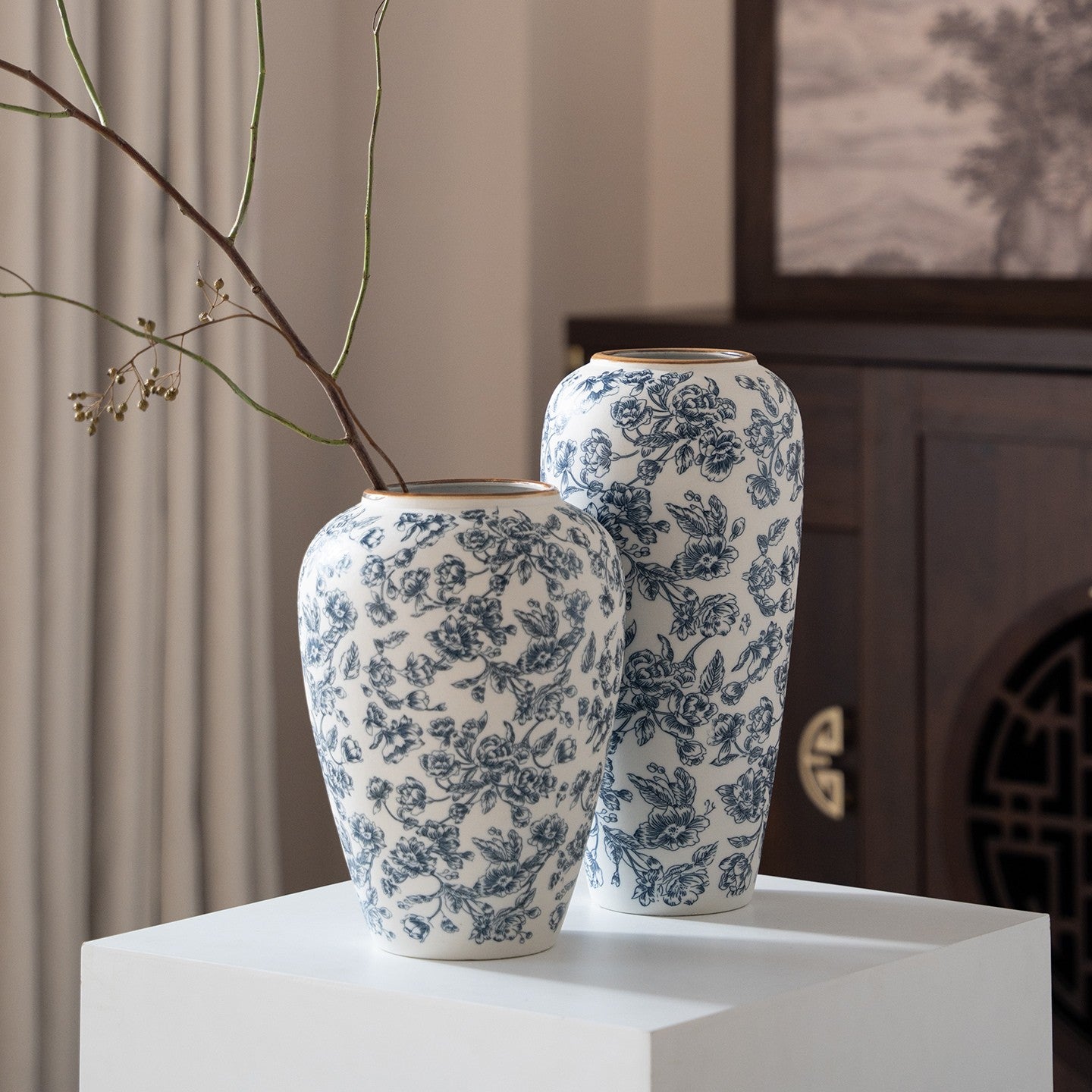 "The Willow Garden" Collection | Blue & White Chinoiserie Vases