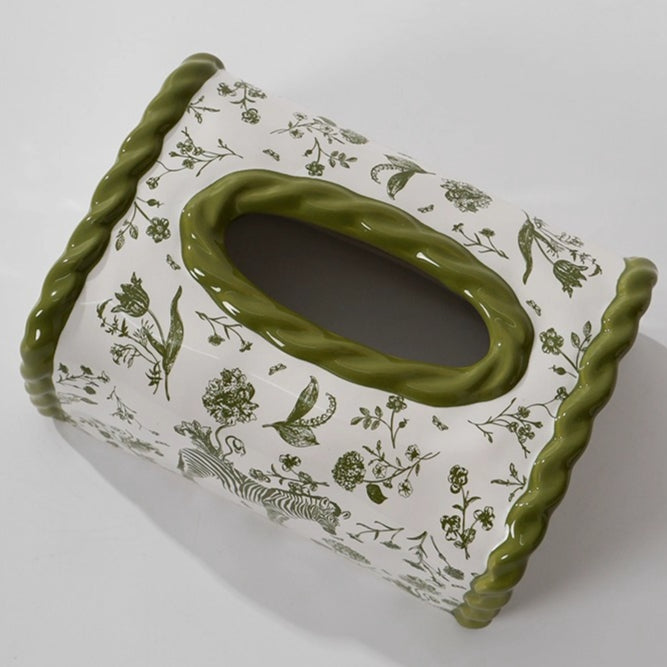 Zebra Motif Ceramic Tissue Box Cover