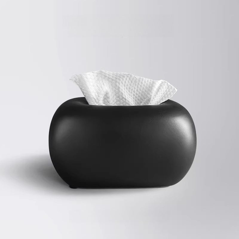 Sculptural Rounded Ceramic Tissue Box | Organic Minimalist Decor
