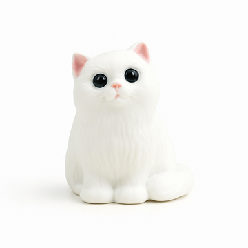 Little Guardian – Minimalist Artisan Ceramic Cat Figurine, Hand-Painted with Care