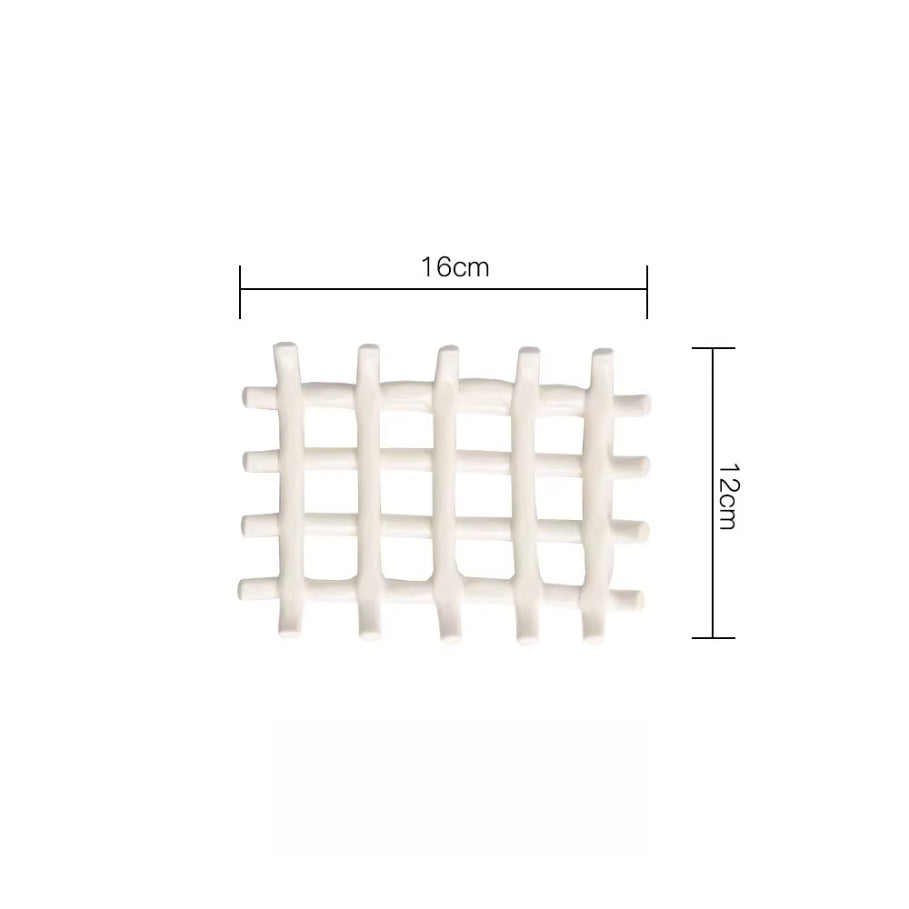 Organischer Ast Keramik Seifenschale | Skulpturales selbstablaufendes Tablett