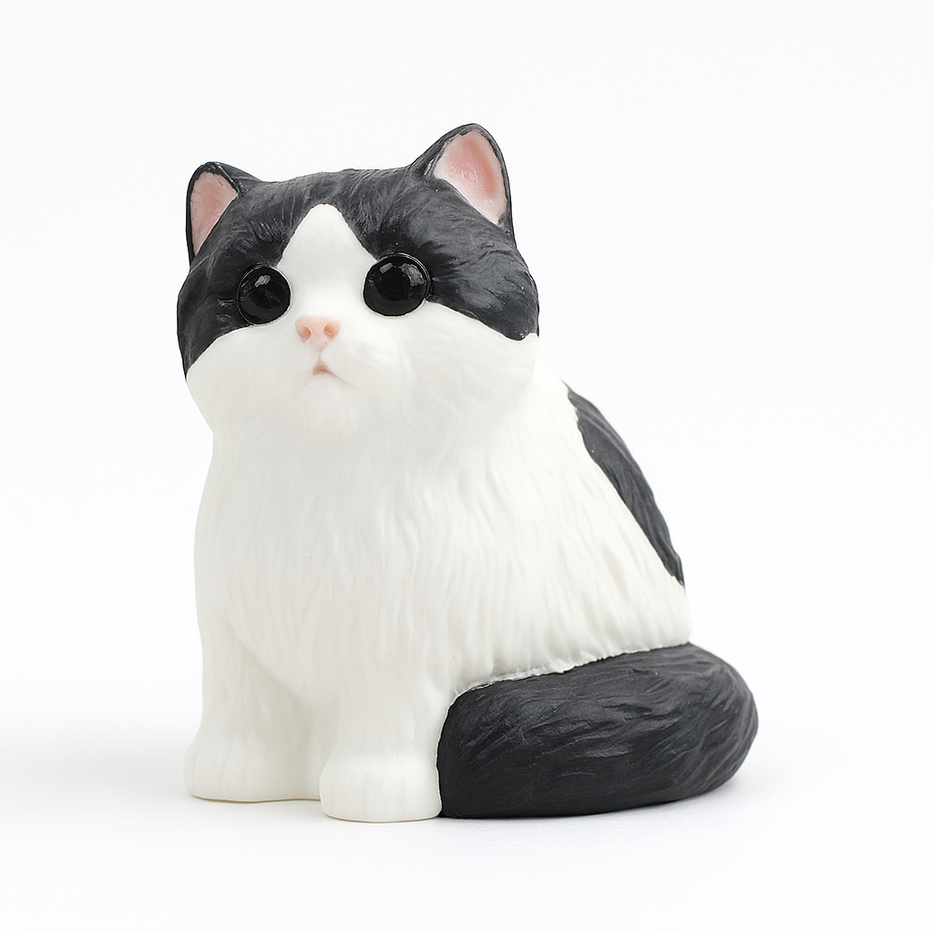 Little Guardian – Minimalist Artisan Ceramic Cat Figurine, Hand-Painted with Care