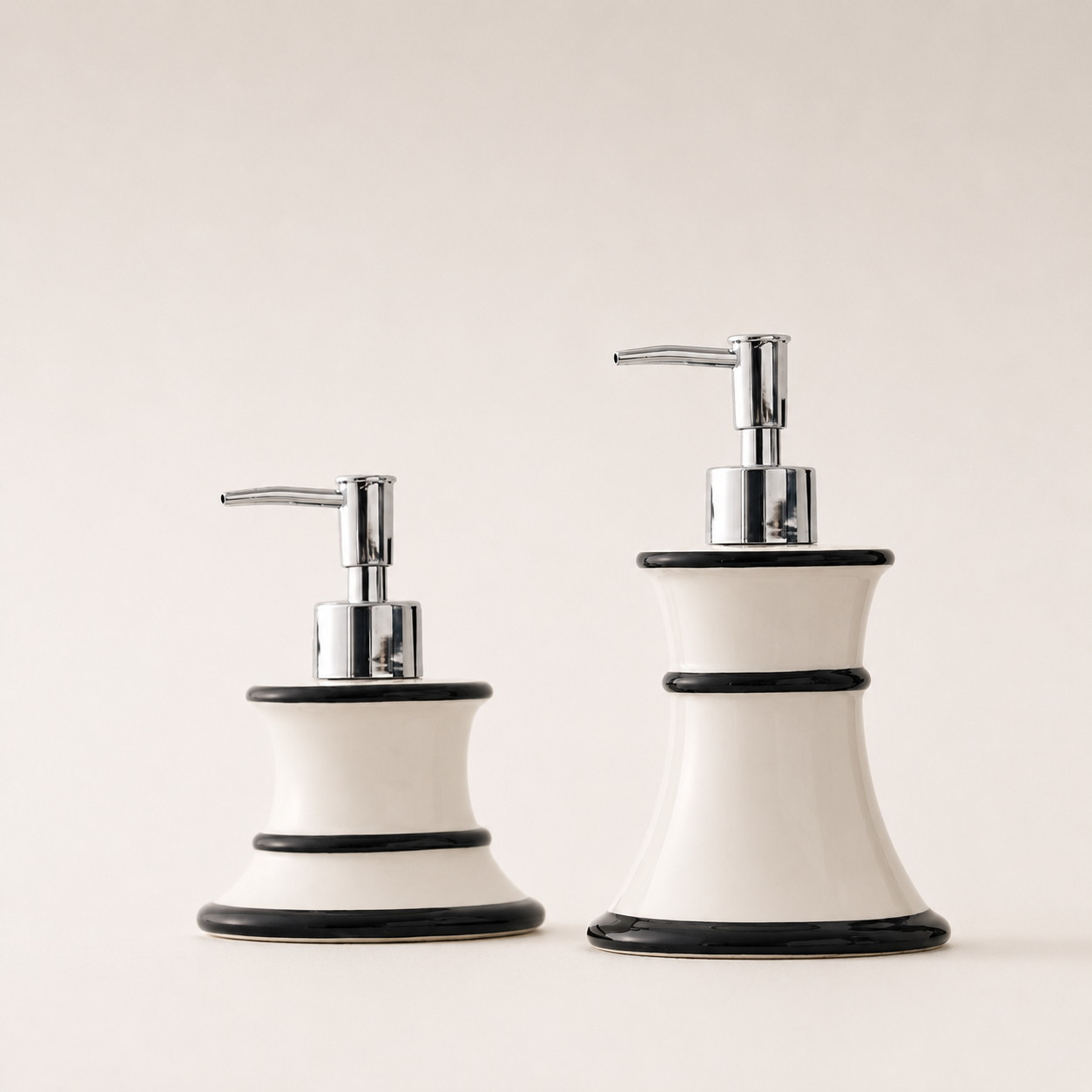 Sculptural Contoured Ceramic Soap Dispenser | French Modernist Decor