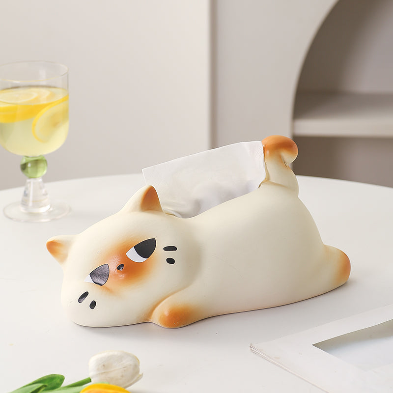 Grumpy Cat Ceramic Tissue Box Cover | Funny & Quirky Home Office Decor