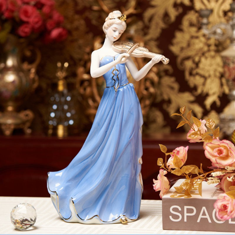 "The Sonata" Porcelain Violinist Figurine | Collectible European Style Decor
