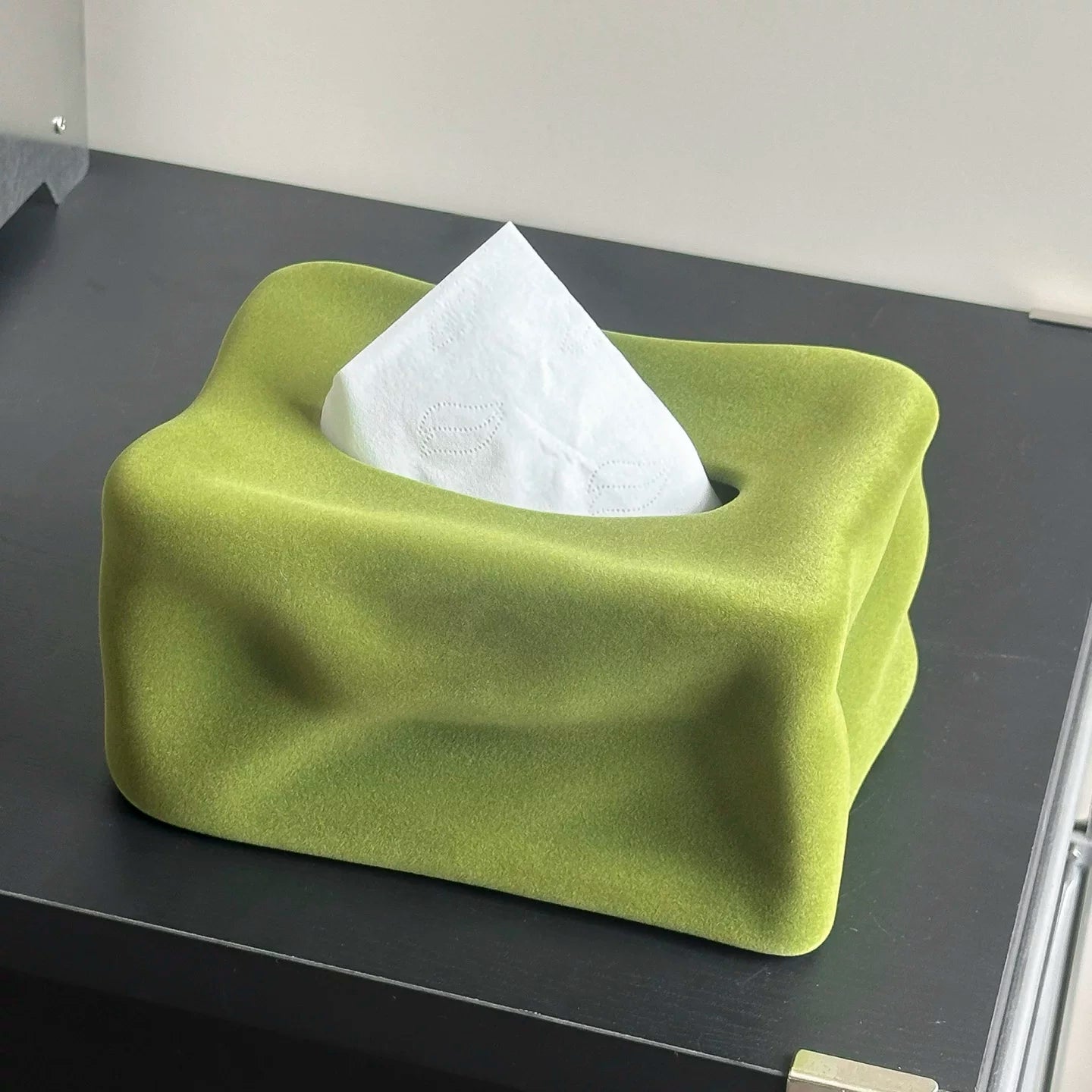 Sculptural Velvet Ceramic Tissue Box | Pop Art Decor